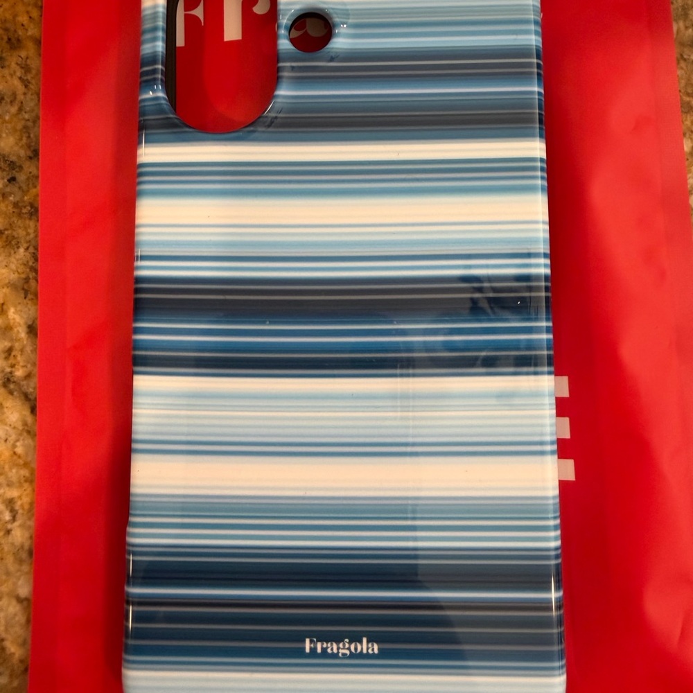 Fragola IPhone 17 Capri Blue Stripe Phone Case - Tough MagSafe NEW in packaging